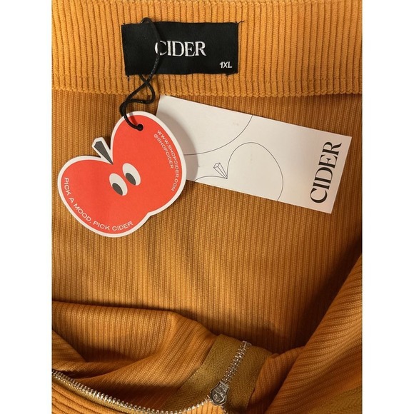 Cider Women's Corduroy Zipper Front Mini Skirt Ginger Plus Size 1XL Retro - Picture 8 of 11